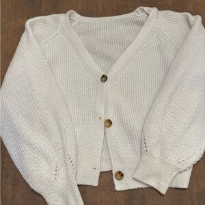 SHEIN White Button-Up Cardigan